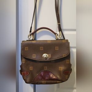 Texier Vintage Leather Crossbody Bag Front Flap Made In France Brown